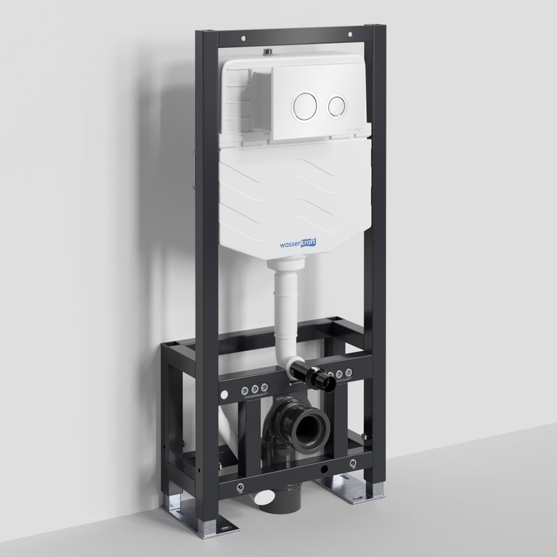 Система инсталляции для унитазов Wasserkraft Dill 61TLT.010.ME.WH01 с кнопкой смыва белой