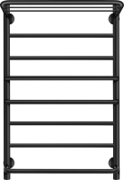 Полотенцесушитель электрический Secado Верона 2 80x50 см, подключение справа, матовый черный, лесенка, с полкой