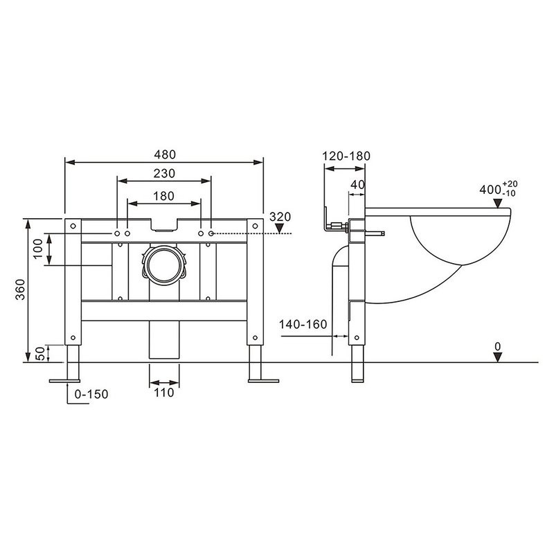 Комплект 2 в 1 Abber Rechteck AC1202P-AC0101P Унитаз подвесной, с микролифтом + Монтажная рама