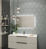 Зеркало Art&Max Messina AM-Mes-900-700-DS-F 90х70 белое, с LED-подсветкой, 6000К