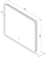 Зеркало Art&Max Messina AM-Mes-900-700-DS-F 90х70 белое, с LED-подсветкой, 6000К