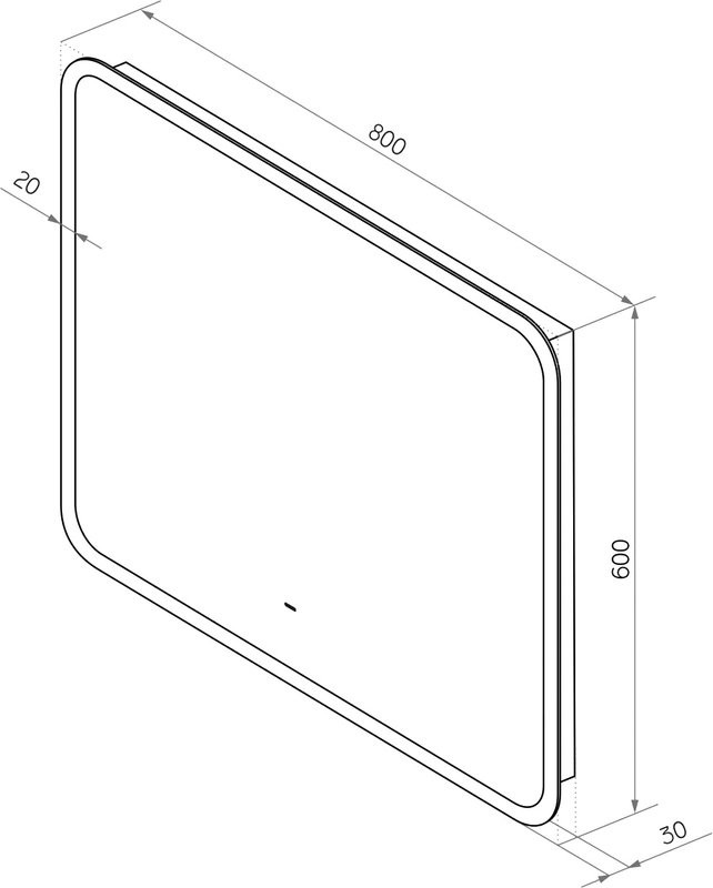 Зеркало Art&Max Messina AM-Mes-900-700-DS-F 90х70 белое, с LED-подсветкой, 6000К