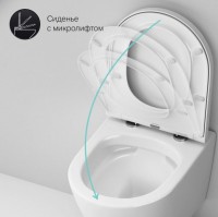Комплект AM.PM Sense IS70101.741701 FlashClean с сиденьем микролифт, кнопка смыва белая глянцевая