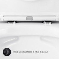 Комплект AM.PM Sense IS70101.741701 FlashClean с сиденьем микролифт, кнопка смыва белая глянцевая