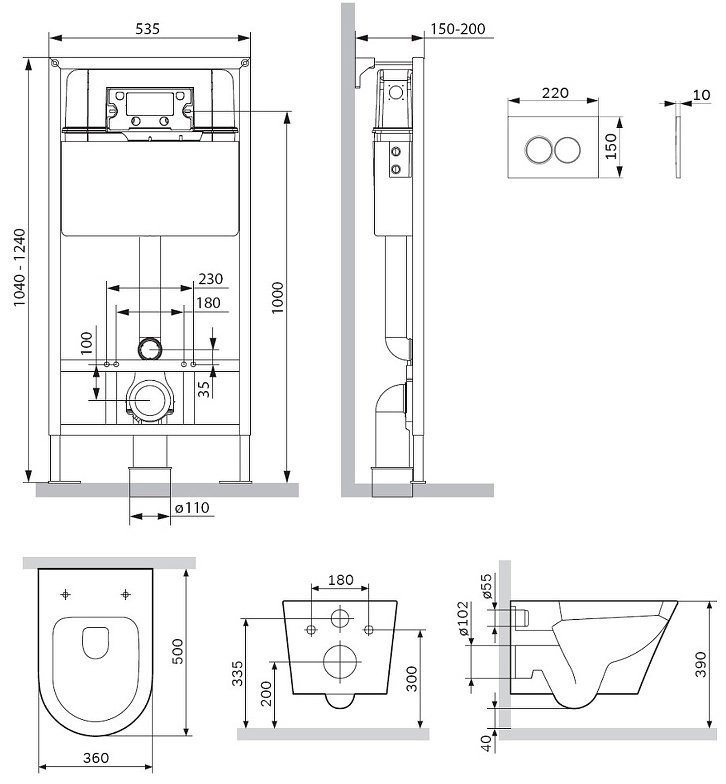 Комплект AM.PM Sense IS70101.741701 FlashClean с сиденьем микролифт, кнопка смыва белая глянцевая