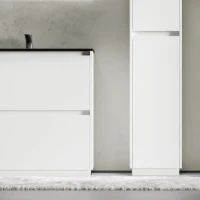 Тумба с раковиной Sancos Libra Floor 90 белый глянец, черная раковина CN7002MB