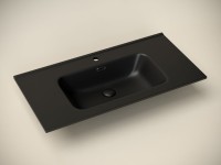 Тумба с раковиной Sancos Libra Floor 90 белый глянец, черная раковина CN7002MB