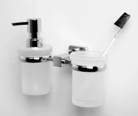 Набор Мыльница Wasserkraft Lippe + Дозатор K-6589 со стаканом + Полотенцедержатель + Ершик + Держатель