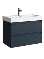 Тумба с раковиной Aqwella 5 stars Geometria 80 подвесная, 2 ящика, серая