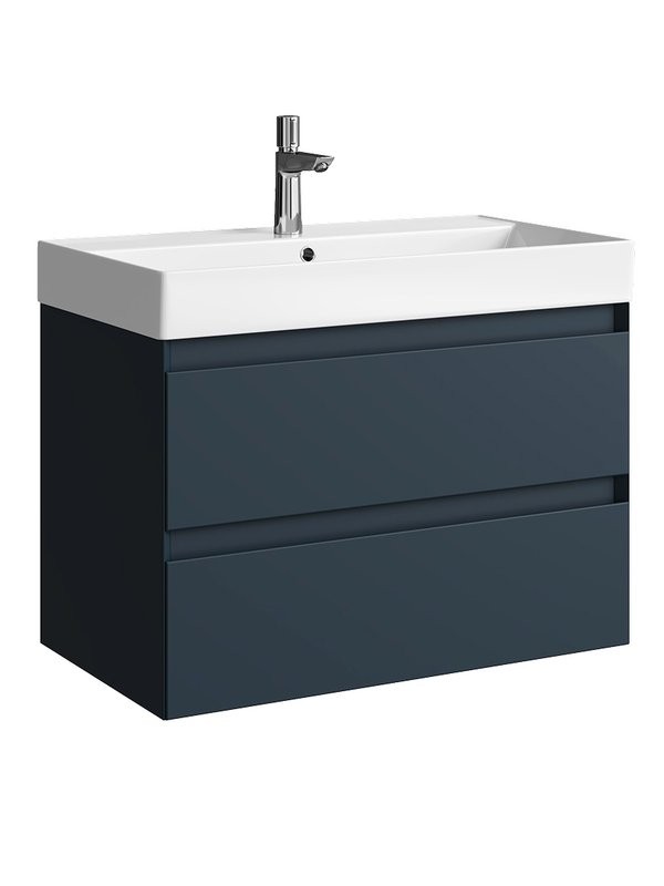 Тумба с раковиной Aqwella 5 stars Geometria 80 подвесная, 2 ящика, серая