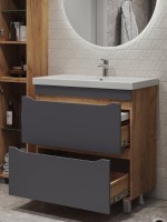 Тумба под раковину без столешницы Vigo Wave 80 дуб золотой