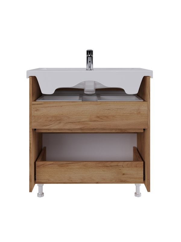 Тумба под раковину без столешницы Vigo Wave 80 дуб золотой