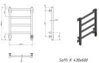 Полотенцесушитель электрический Grota Soffi K RAL9005 EL 43х60, матовый черный