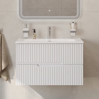 Тумба с раковиной Cezares Duet 80 bianco lucido, раковина Cezares CZR-8073-80