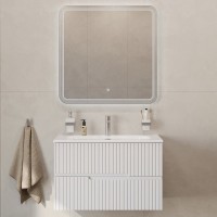 Тумба с раковиной Cezares Duet 80 bianco lucido, раковина Cezares CZR-8073-80