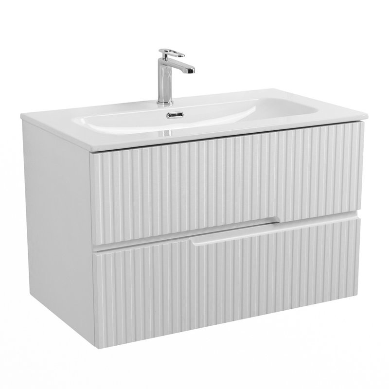 Тумба с раковиной Cezares Duet 80 bianco lucido, раковина Cezares CZR-8073-80