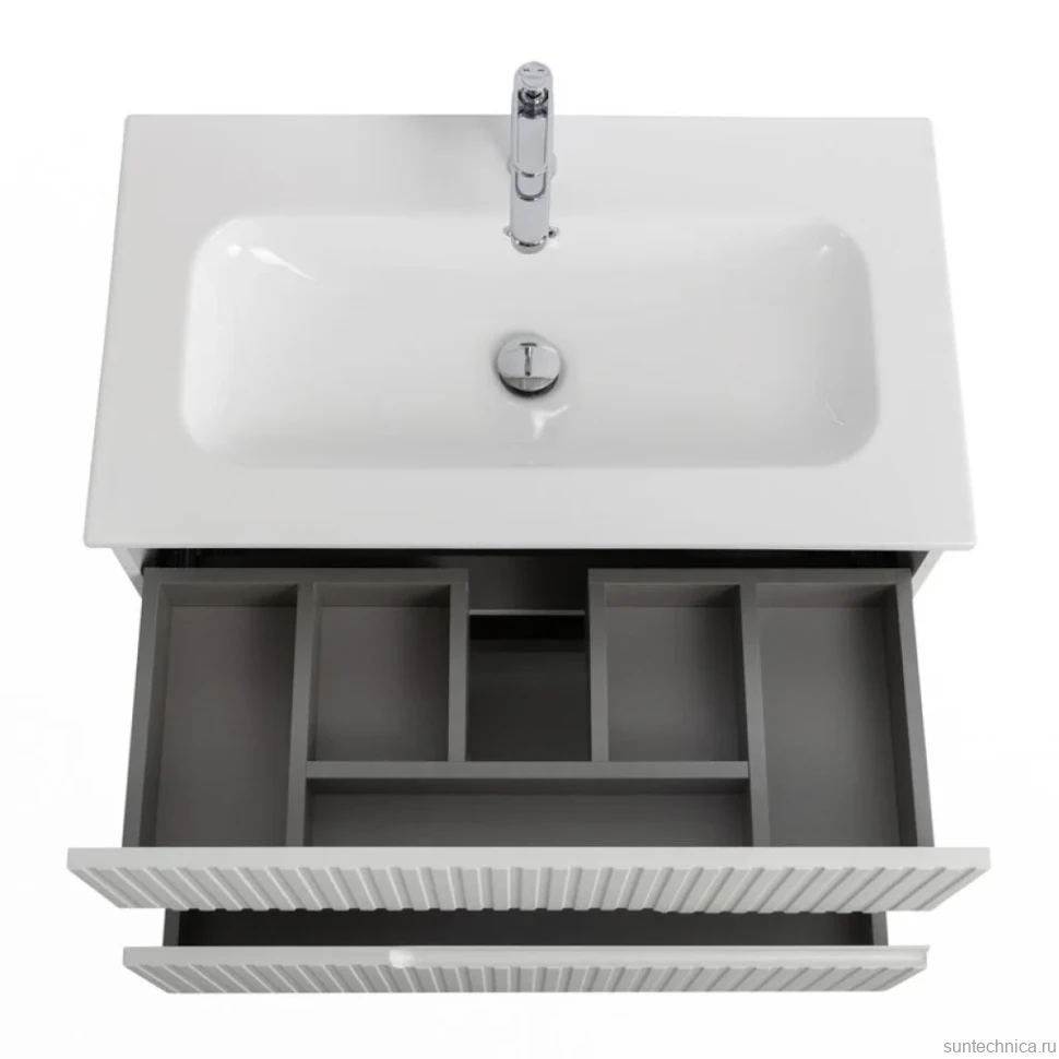 Тумба с раковиной Cezares Duet 80 bianco lucido, раковина Cezares CZR-8073-80