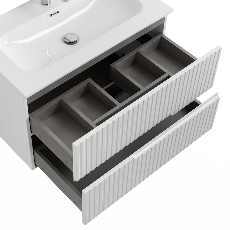 Тумба с раковиной Cezares Duet 80 bianco lucido, раковина Cezares CZR-8073-80