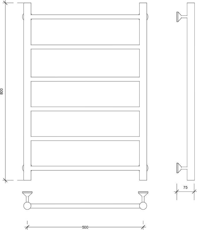 Полотенцесушитель водяной Secado Триада 1 50x80 80x55 см, золотой глянцевый, лесенка