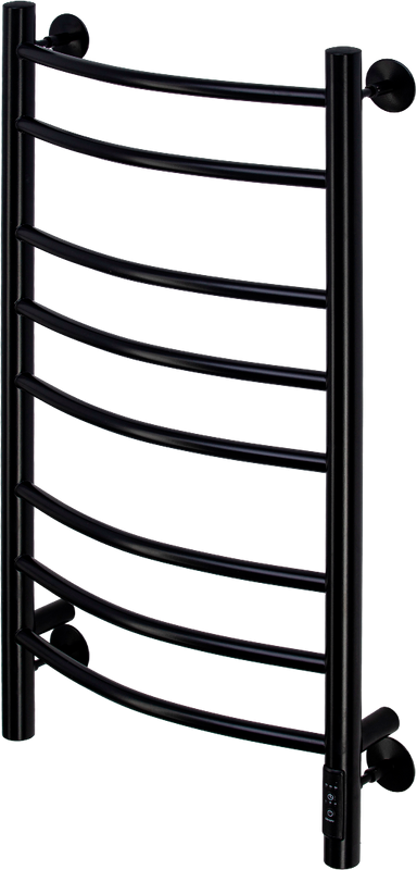 Полотенцесушитель электрический Comfysan Noumi EC-8 80x45 см, подключение справа, слева, матовый черный, лесенка, из стали