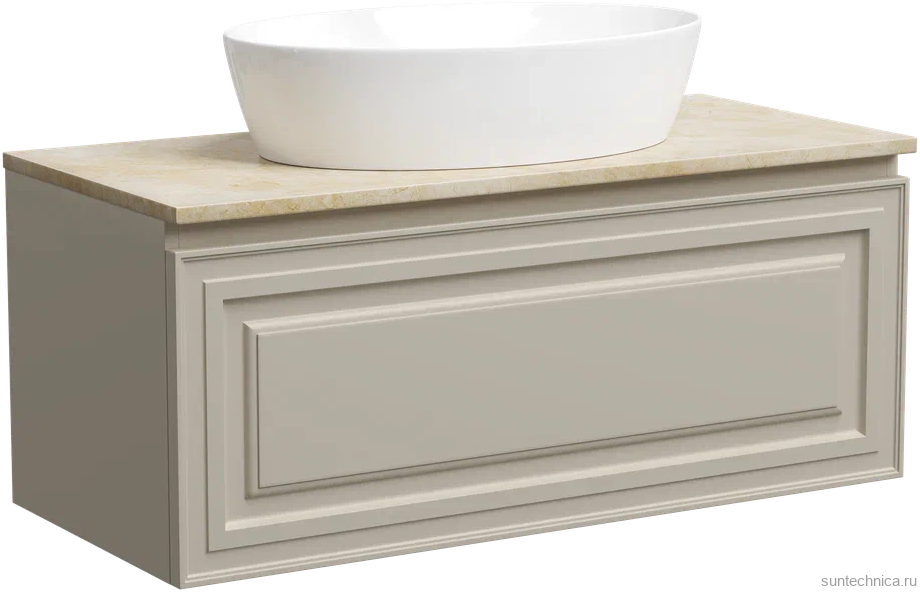 Тумба под раковину со столешницей Sancos Very 100 beige soft, столешница бежевая