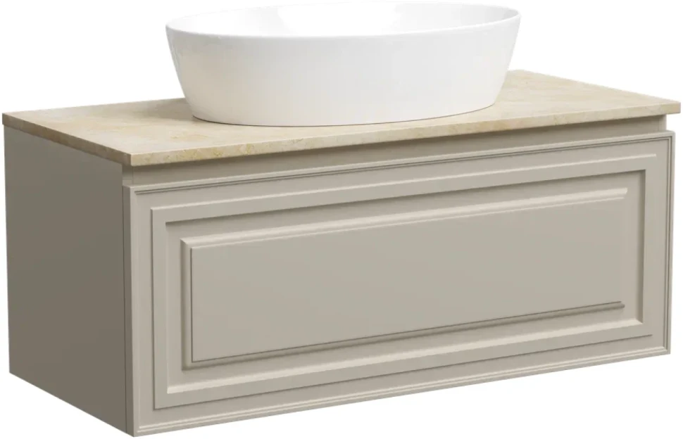 Тумба под раковину со столешницей Sancos Very 100 beige soft, столешница бежевая