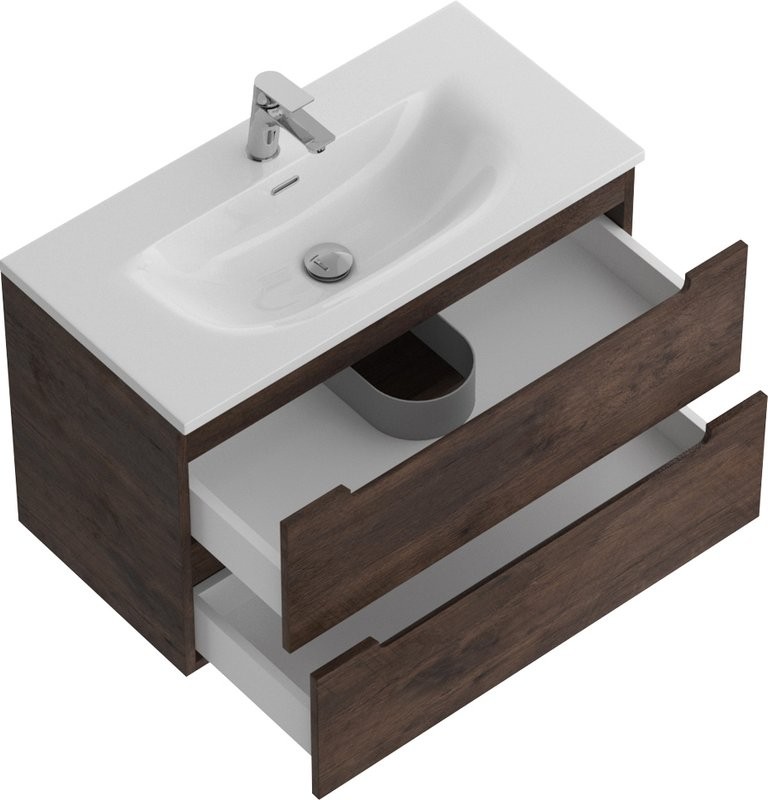 Мебель для ванной комнаты BelBagno Etna 39 80 rovere moro, раковина BB-8099-3-80