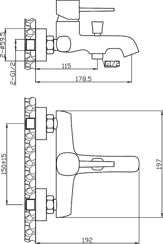 Смеситель для ванны с душем Orange Karl Karl M05-100W