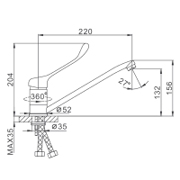 Смеситель для кухни Frap H54 F4254 хром