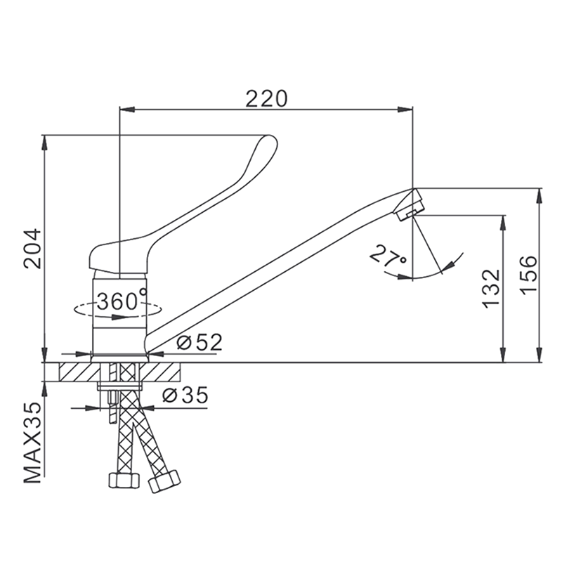 Смеситель для кухни Frap H54 F4254 хром