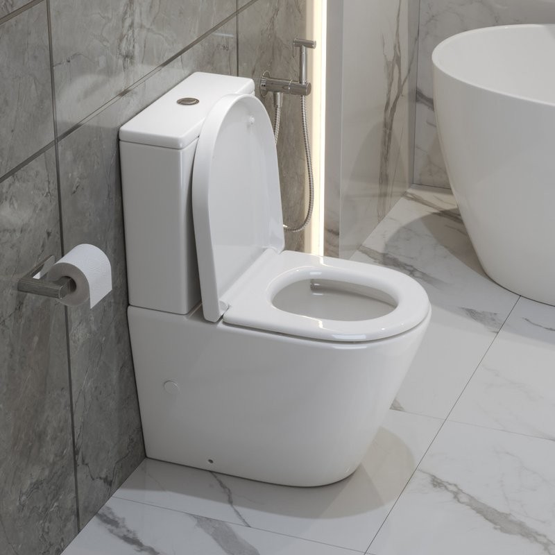 Унитаз-компакт напольный BelBagno Flay-r BB2149CP-TOR безободковый, крышка BB865SC с микролифтом, бачок BB2149T