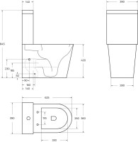 Унитаз-компакт напольный BelBagno Flay-r BB2149CP-TOR безободковый, крышка BB865SC с микролифтом, бачок BB2149T