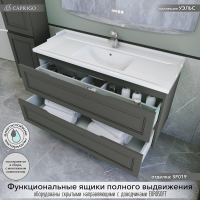 Тумба с раковиной Caprigo Wales 120 графит