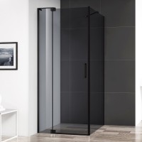 Душевой уголок Cezares Slider AH 1 80-100/110 Grigio Nero профиль черный, стекло серое