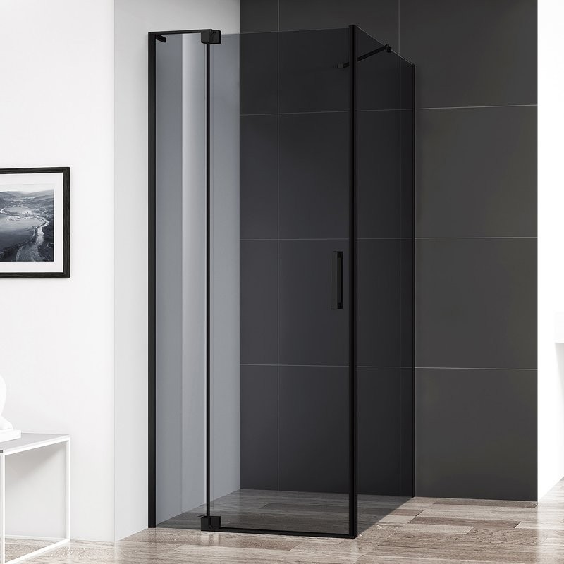 Душевой уголок Cezares Slider AH 1 80-100/110 Grigio Nero профиль черный, стекло серое