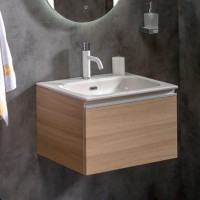 Тумба с раковиной Armadi Art Vallessi 60, дуб светлый матовый фактурный