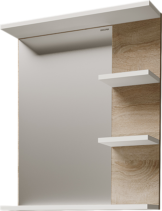 Мебель для ванной комнаты Grossman Поло 60 дуб сонома светлый, белый глянцевый