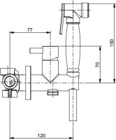 Гигиенический душ Webert EL870301015Metal со смесителем, С ВНУТРЕННЕЙ ЧАСТЬЮ, хром