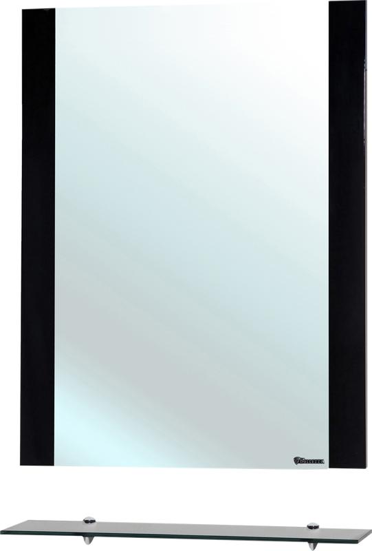 Зеркало Bellezza Рокко 70 черное, с полкой