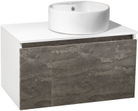 Мебель для ванной комнаты Runo Бари 80 железный камень, раковина Sole 40