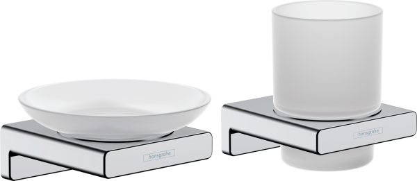 Набор Мыльница Hansgrohe AddStoris 41746000 хром + Стакан 41749000 хром