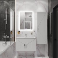 Тумба с раковиной Grossman Луксор 60 матовая белая