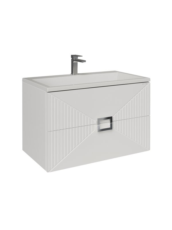 Тумба с раковиной Grossman Луксор 60 матовая белая