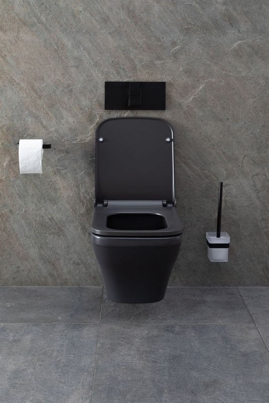 Унитаз подвесной Allen Brau Infinity 4.21011.AN безободковый, с микролифтом, антрацит