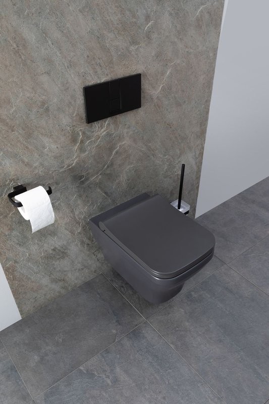 Унитаз подвесной Allen Brau Infinity 4.21011.AN безободковый, с микролифтом, антрацит