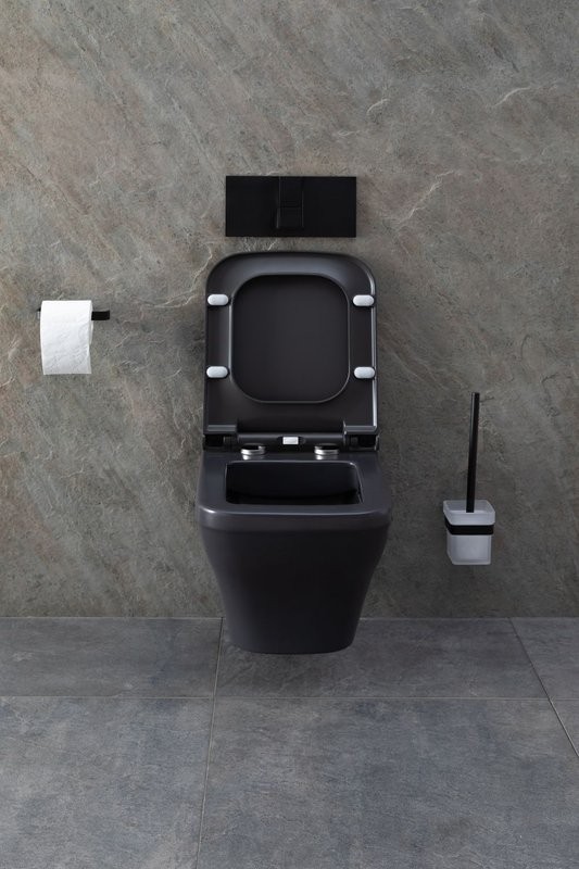 Унитаз подвесной Allen Brau Infinity 4.21011.AN безободковый, с микролифтом, антрацит
