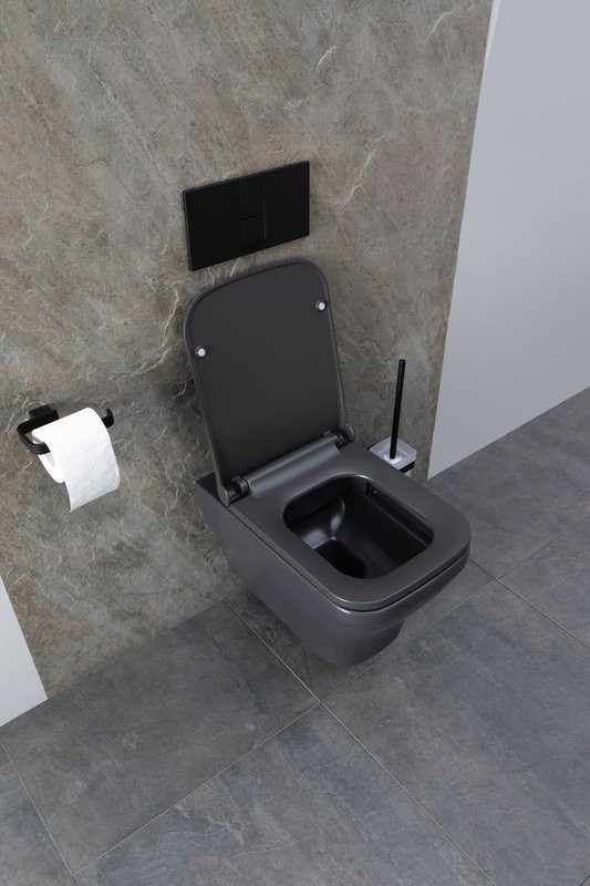 Унитаз подвесной Allen Brau Infinity 4.21011.AN безободковый, с микролифтом, антрацит