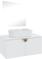 Мебель для ванной комнаты Runo Андорра 85 белая матовая, белый глянец, раковина Lavello 50