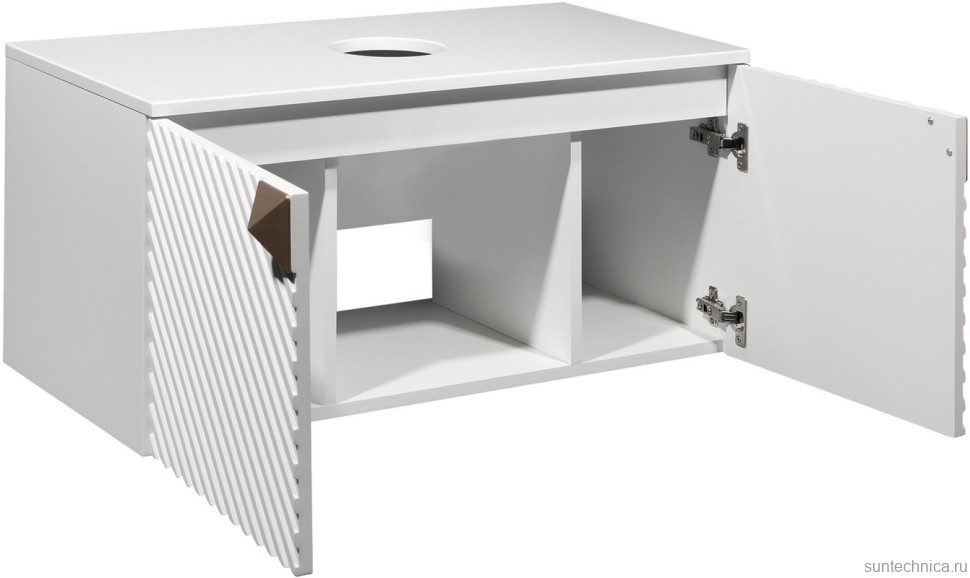 Мебель для ванной комнаты Runo Андорра 85 белая матовая, белый глянец, раковина Lavello 50