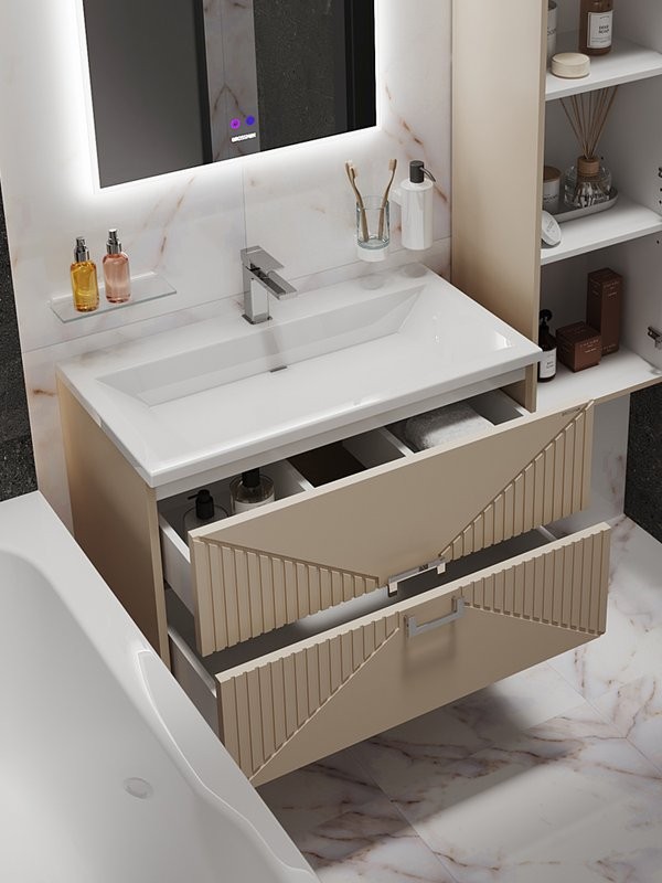 Мебель для ванной комнаты Grossman Луксор 80 матовая бежевая